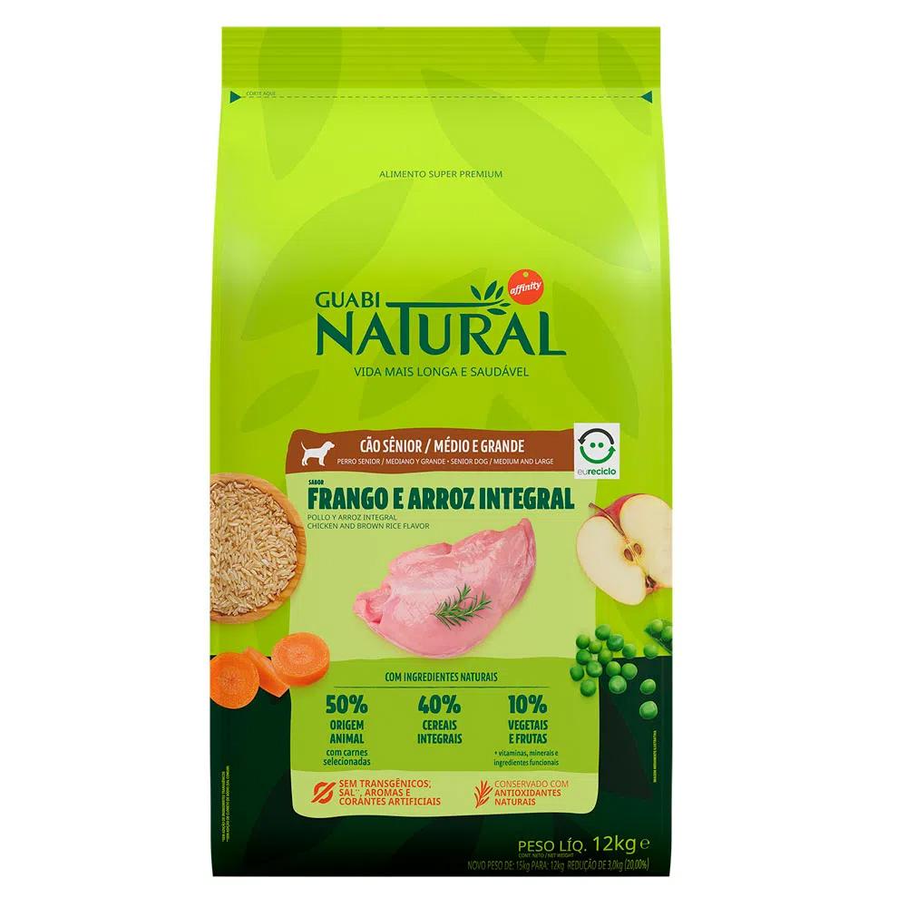 Racao Guabi Nat Caes Senior R. Med/Gran Frango/Arroz 12kg em Oferta na Shopee