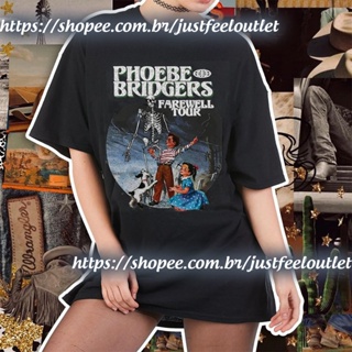 Camiseta T-shirt Unissex Algodão Phoebe Bridgers Farewell Tour em Oferta na Shopee