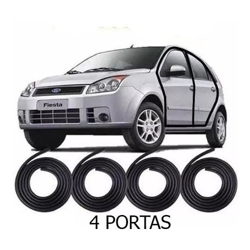 Kit Borracha De Vedação Fiesta Hatch 2005 2006 2007 4 Portas em Oferta na Shopee