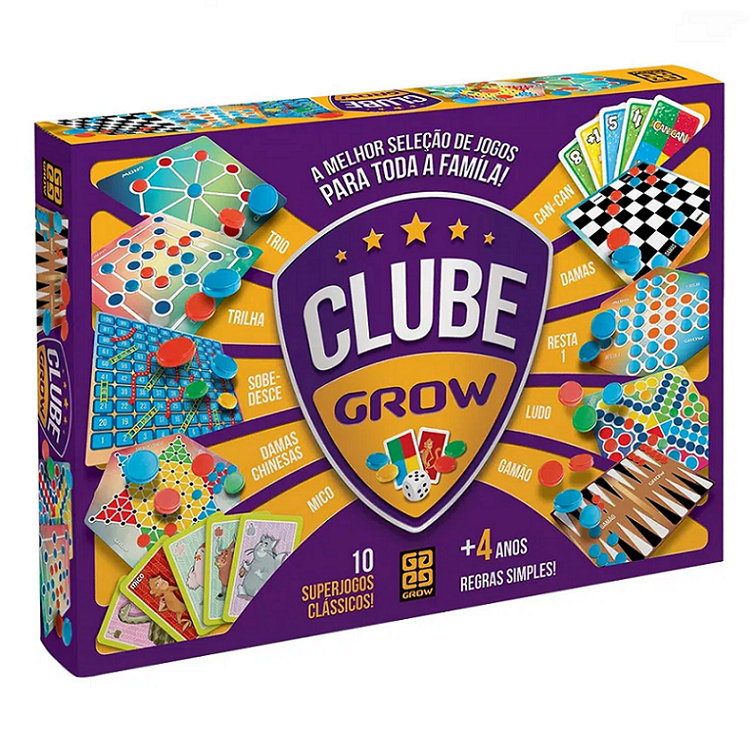 Jogo De Tabuleiro Clube Grow Varios Jogos Reunidos Original | Shopee Brasil