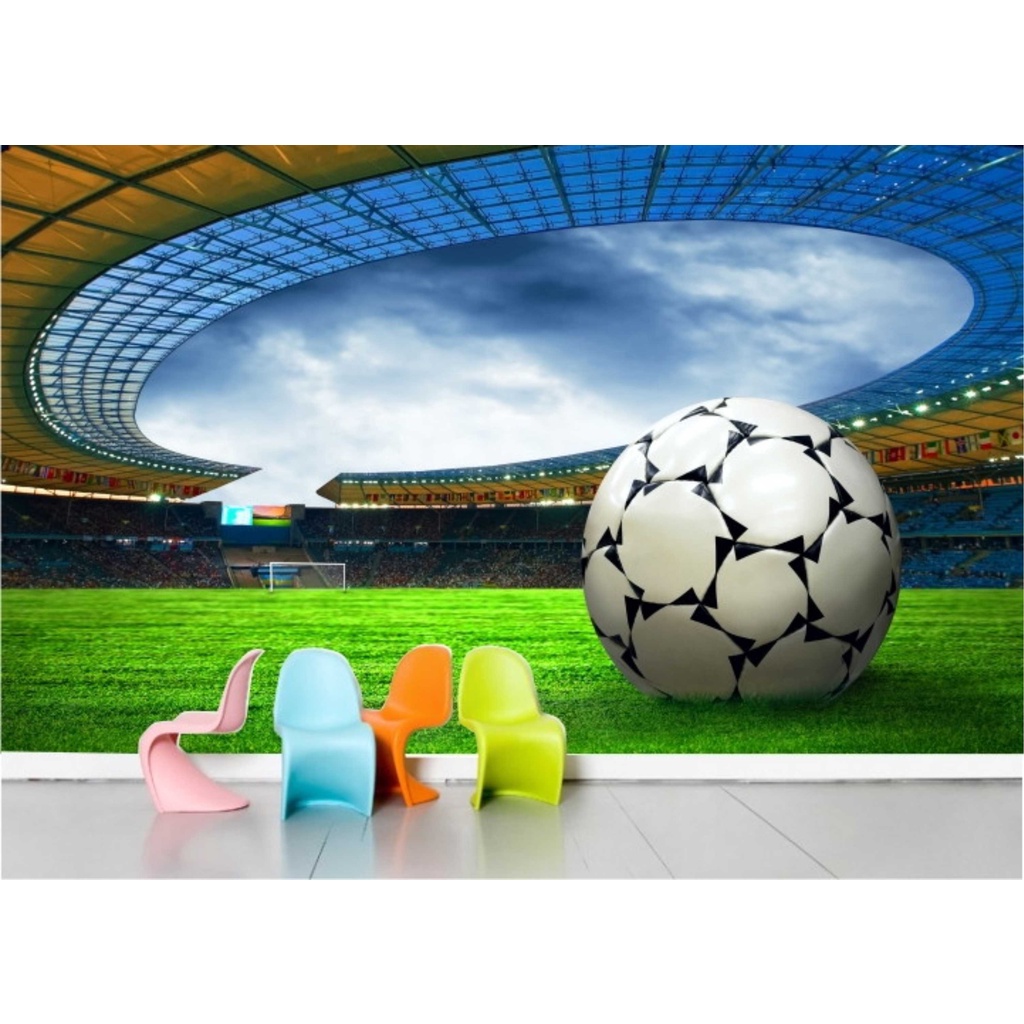 Adesivo Futebol Infantil Jogo Futebol Bola Campo Papel De Parede M01