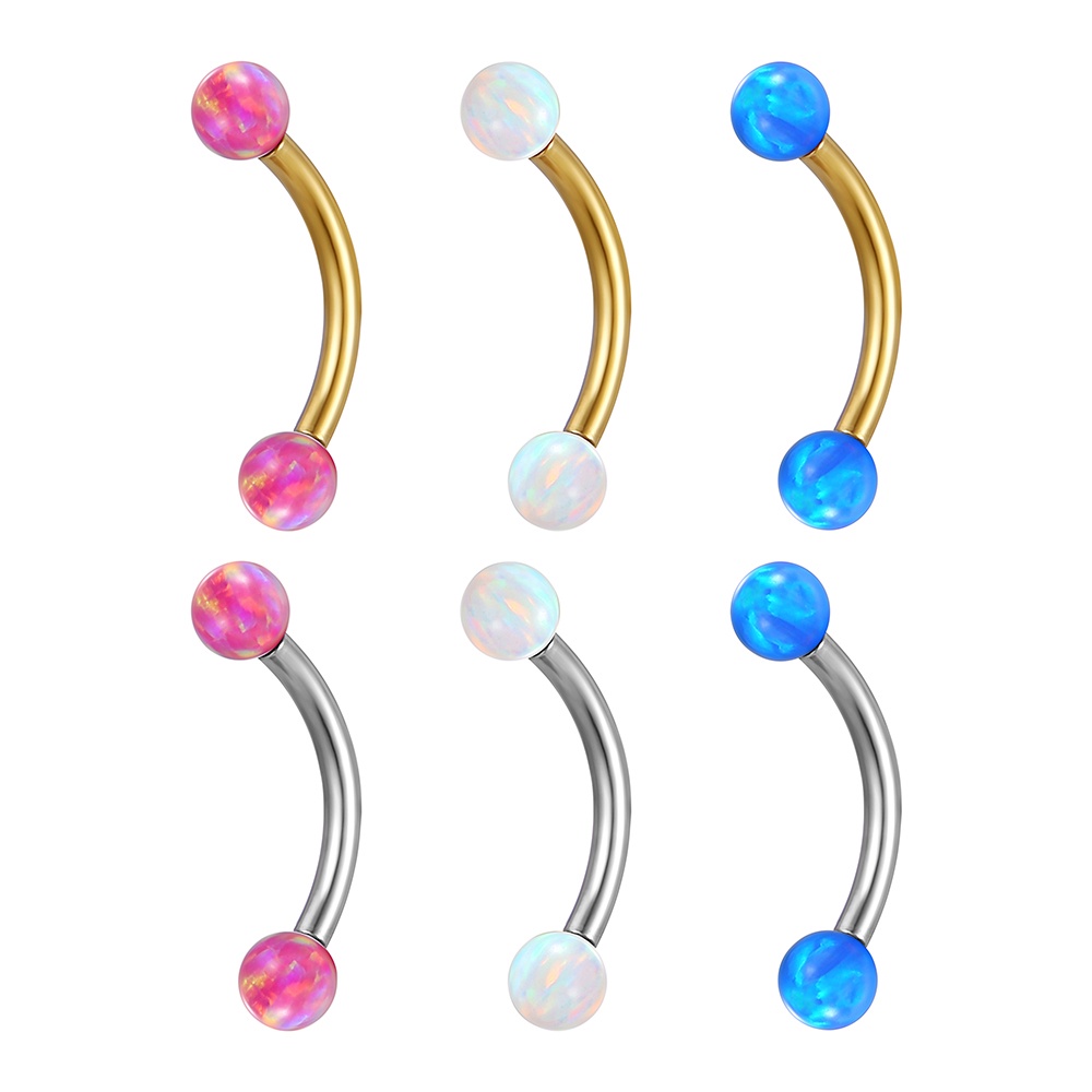 Piercing Microbell Curvo Opala | Tragus, Helix, Rook, Conch, e Outros em Oferta na Shopee