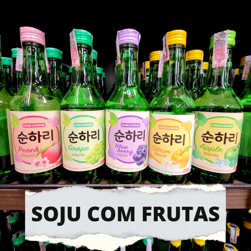 Soju Bebida Tradicional Coreana com Frutas Chum Churum com Frutas