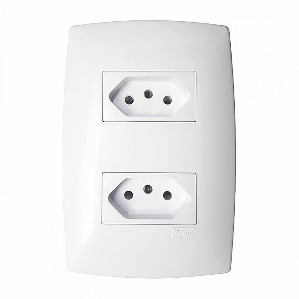 Conjunto tomada dupla 10A Home - Blux em Oferta na Shopee