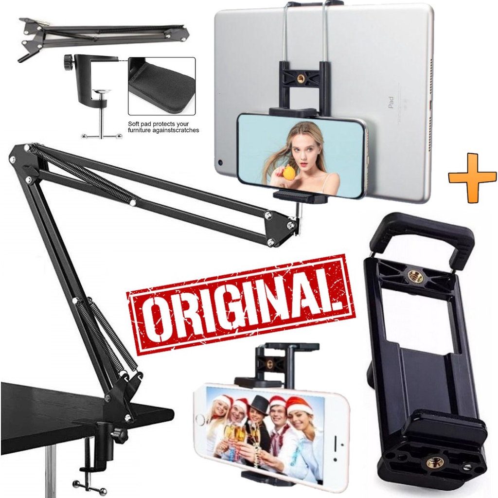 Suporte De Mesa Cama Braço Articulado Flexível Para Tablet iPad Celular Universal Ajustável Garra Bancada Estúdio Office