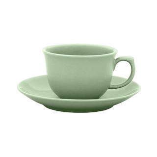 Conjunto de 6 Xícaras Grandes 240 ml com Pires Flamingo Jade