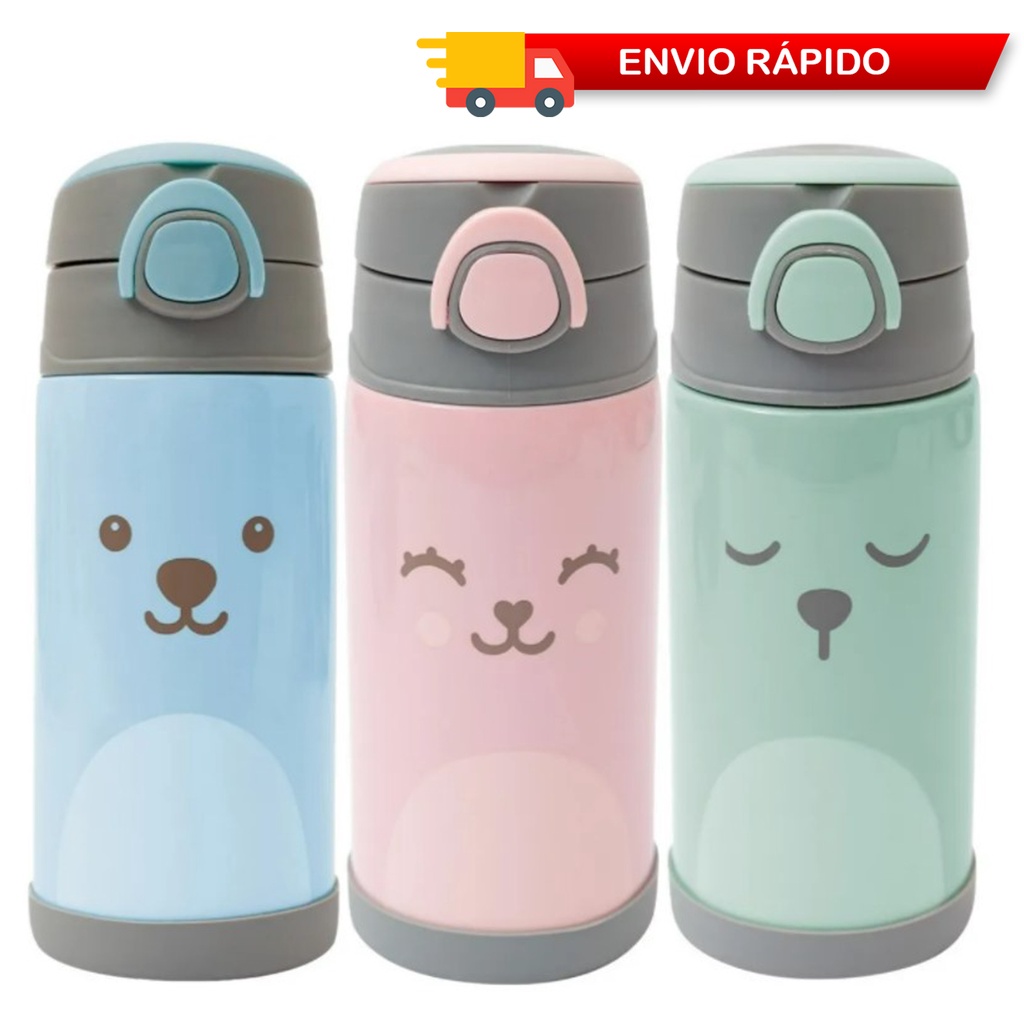 Garrafa Térmica Infantil com Canudo Inox Buba Gumy