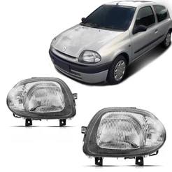 Farol Clio 2000 2001 2002 Cromado Elétrico