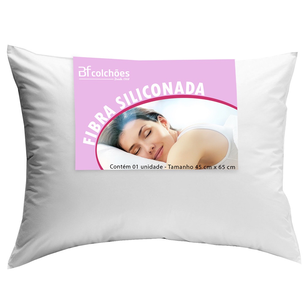 Travesseiro Fibra Siliconada Antialérgico Macio 45x65cm BF Colchões