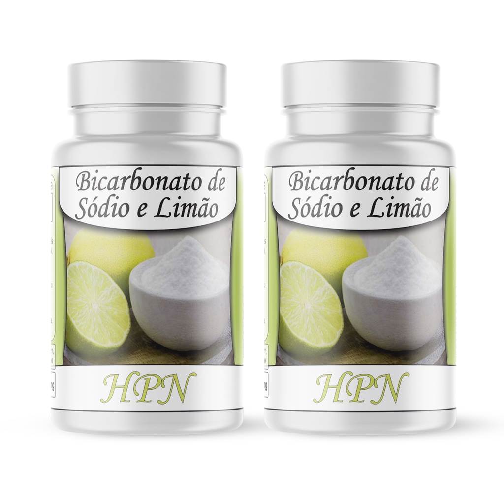 Bicarbonato de Sódio e Limão 120 Cápsulas 500mg Elimina Toxinas Antioxidante Natural