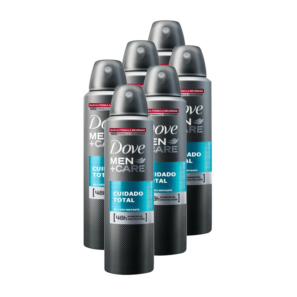 Kit 6 Desodorantes Dove Men+Care Antitranspirante Aerossol Cuidado Total 150ml