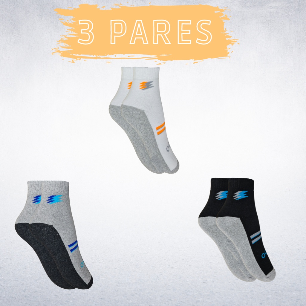 Meia Masculina Kit 3 Pares Ock Prime Cano Médio Algodão