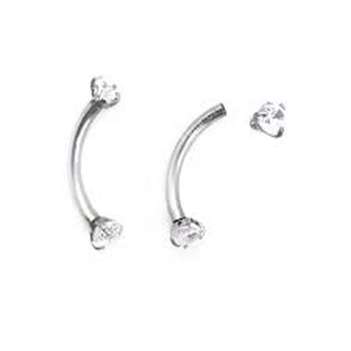 Piercing Micro Bell Curvo Zircônia Sobrancelha, Rook, Daith, Tragus,mamilo - 8MM A Pronta Entrega