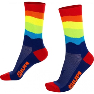 Meia HUPI Multicolor para Corrida e Bike 1 Par Colorida, Tamanho 36-42 em Oferta na Shopee