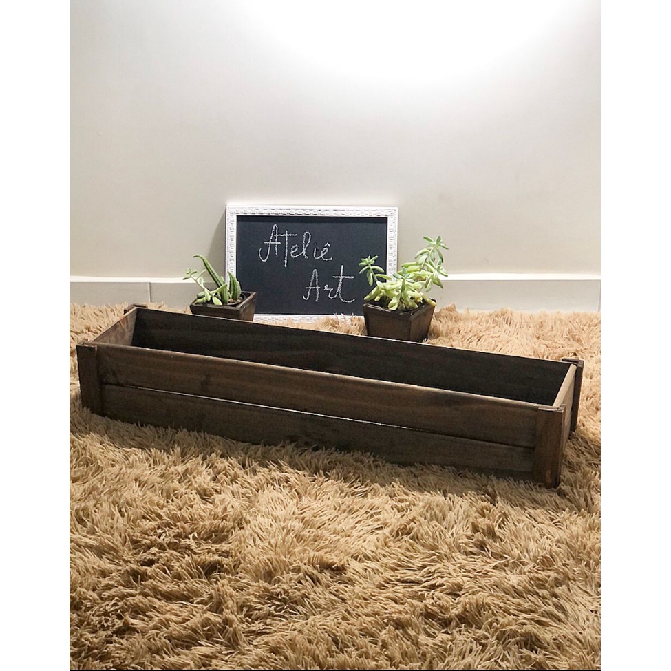 Vaso Floreira Jardineira de madeira Pinus Decorativo para Planta Varanda Jardim