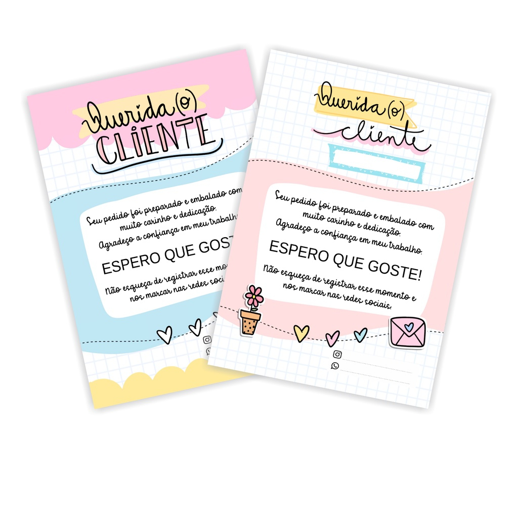 PANFLETOS DE AGRADECIMENTO