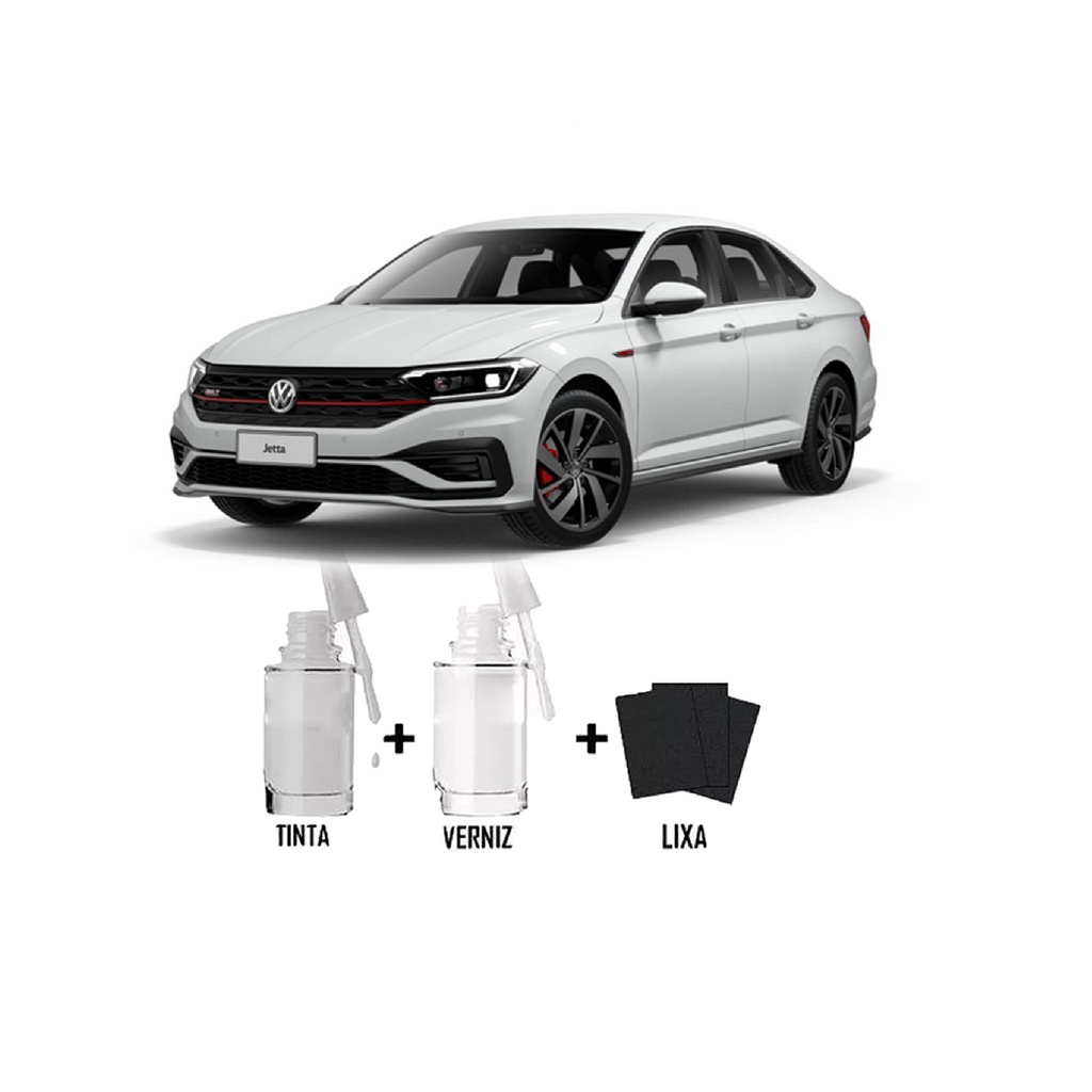 Tinta Tira Risco Automotivo Branco Puro VW + Verniz 15ml em Oferta na Shopee