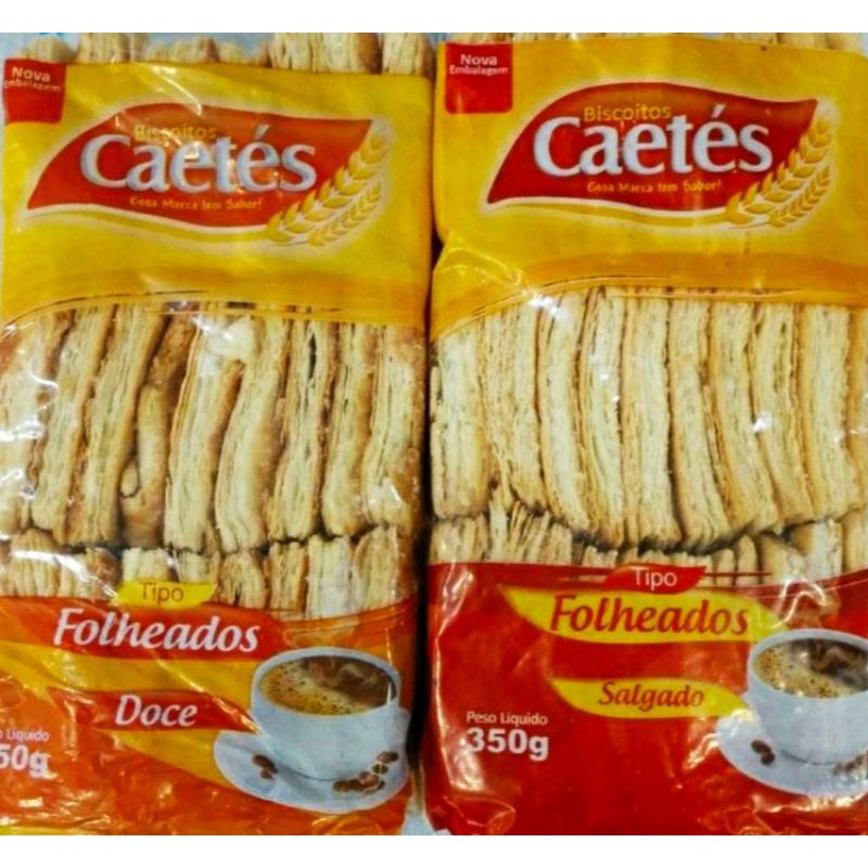 Kit 4 Pacotes Biscoitos 7 Capas Caetés 300g Cada. ( Doce ou Salgada) em Oferta na Shopee