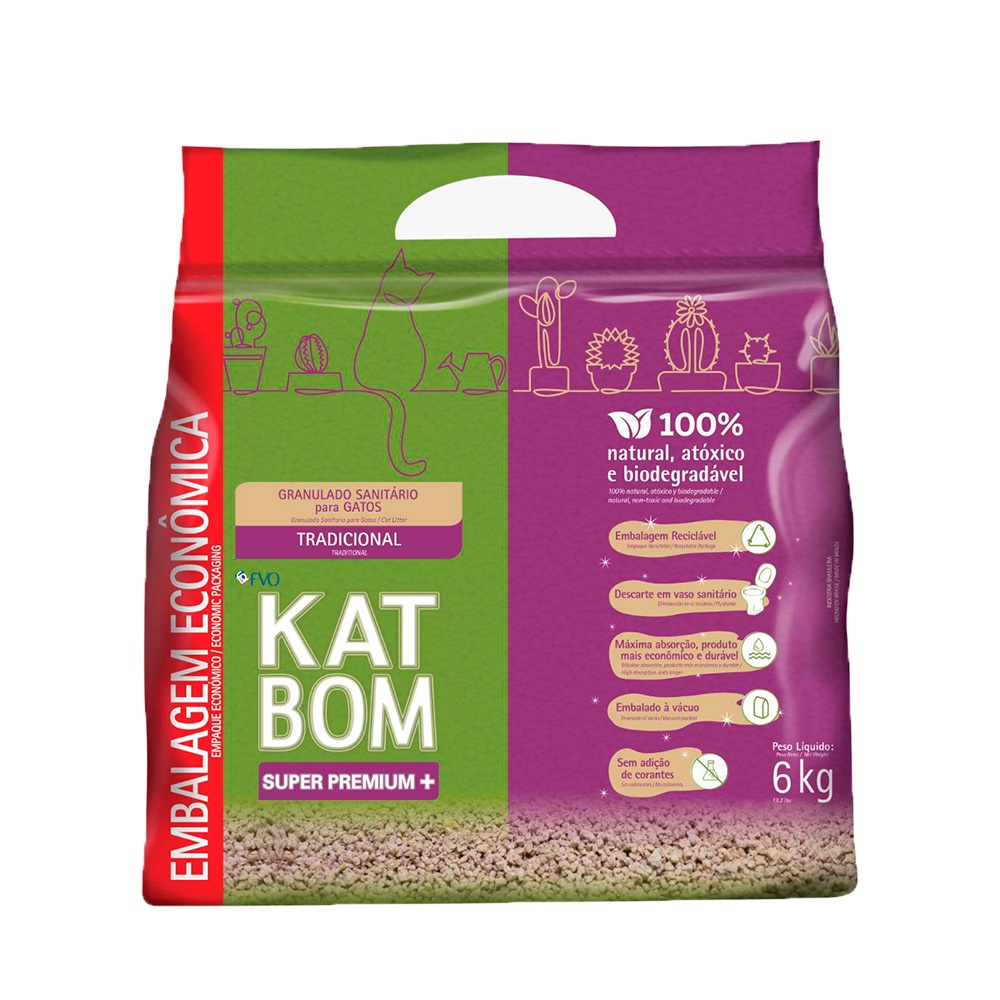 Areia Higiênica Katbom Para Gatos Granulado Tradicional - 6kg em Oferta na Shopee