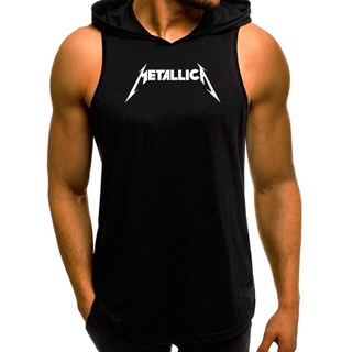 Regata Masculina Longline Com Capuz Metallica Heavy Metal Fitness Academia