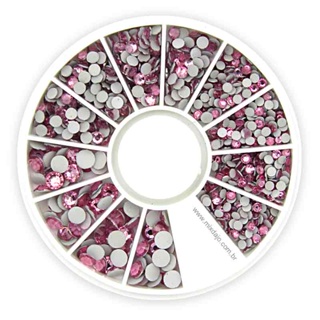 Disco de Pedrarias Strass - 2 3 e 4mm Rosa Cristal Decoração das Unhas em Oferta na Shopee