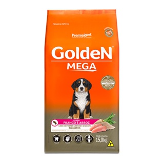 Ração Golden Mega para Cães Filhotes de Grande Porte Sabor Frango e Arroz - 15Kg em Oferta na Shopee