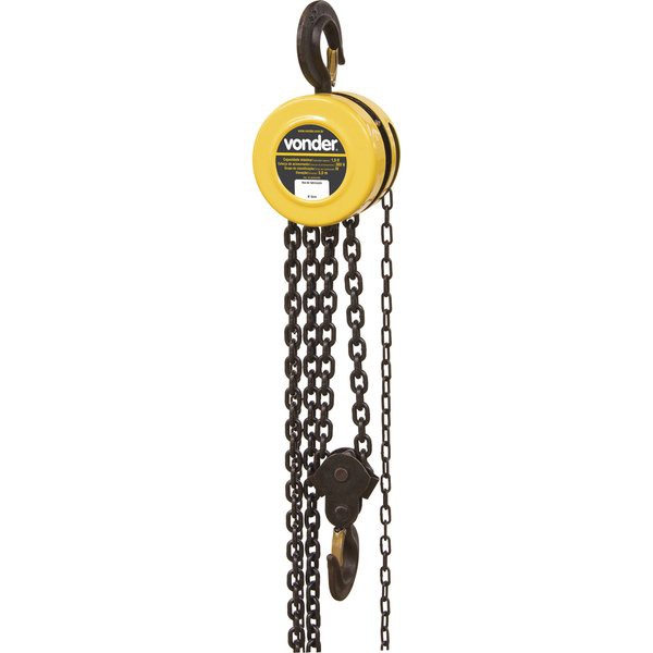Talha manual 1 tonelada (1,0 tf) elevação 5,0m VONDER
