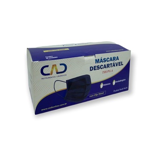 Mascara descartavel adulto tripla camada c/ 50