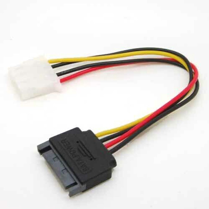 Cabo Fêmea Do Adaptador Motorista De Alimentação De 4Pin Para Macho Molex IDE SATA 15Pin em Oferta na Shopee