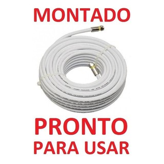 Fio Cabo Coaxial Para Antena Tv Montado Pronto Para Uso 59 47% Completo Com Conectores Ótima Qualidade
