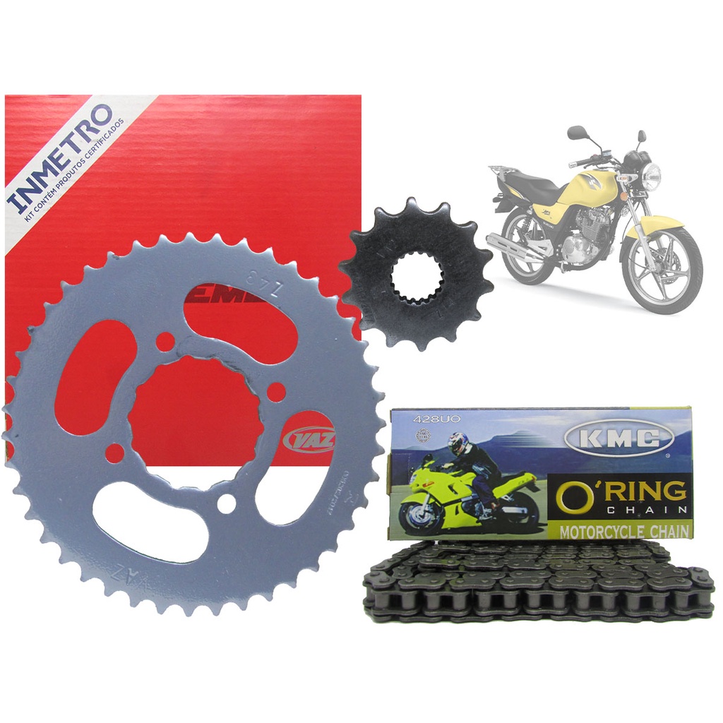 Kit Coroa Pinhao Vaz + Corrente Kmc C/ Retentor Suzuki Yes em Oferta na Shopee