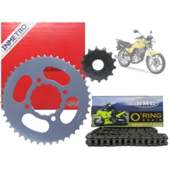Kit Coroa Pinhao Vaz + Corrente Kmc C/ Retentor Suzuki Yes