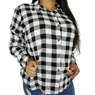 Camiseta Xadrez Plus Size Feminina G1 G2 G3 G4 Varias Cores Moda