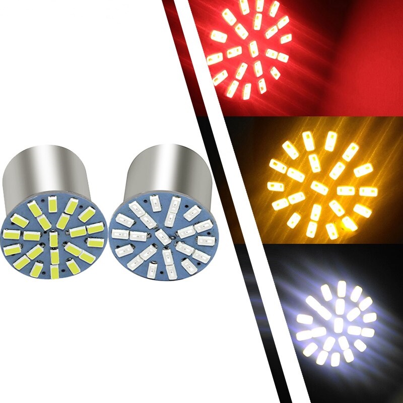 Lâmpada 22 LEDs SMD 12v (Par) 1156 BA15S P21W 1 Polo ou 1157 BAY15D P21/5W 2 Polos