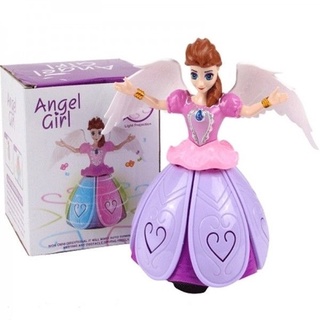 Boneca Fada Anjo Dança Gira Toca Músical E Luz Led Brinquedo