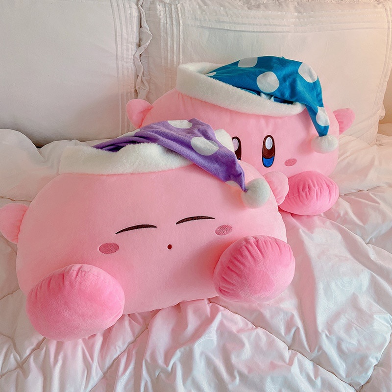 Anime De Brinquedo De Pelúcia Dormir Kirby Plushies Stuffed Kirbyed Boneca  Com Nightcap Estilo Japonês Travesseiro Macio Presente Para Menina Criança  Rosa - Escorrega o Preço