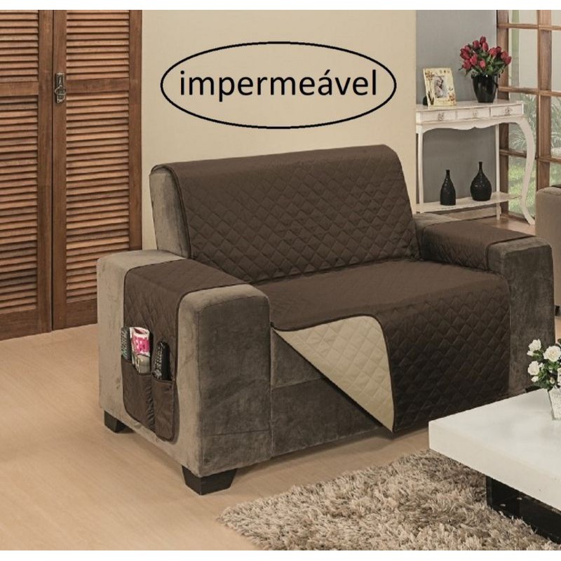 Protetor sofá impermeável 4 lugares assento 2.40 | Shopee Brasil