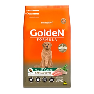 Ração Golden Formula para Cães Adultos Sabor Frango e Arroz - 3Kg em Oferta na Shopee