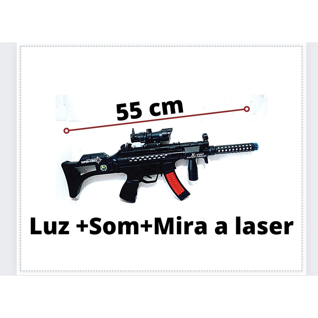 Arma Metralhadora Fuzil Com Laser E Som E Balas Nerf - Escorrega o Preço