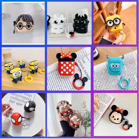Case para Fone Airpods 2 e i12 Personagem em 3D HARRY POTTER | MINIE | PIKASHU em Silicone Capa de Proteção anti-queda