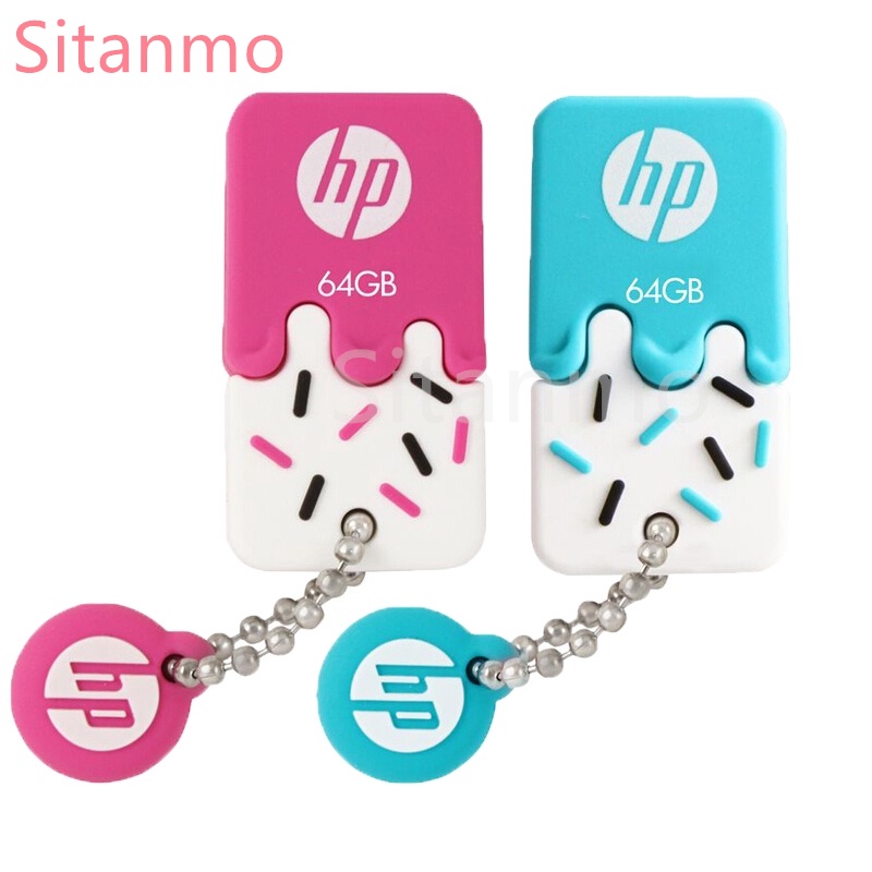 Flashdisk HP 128GB Sorvete Fofo 16GB 32GB 64GB Textura Premium Dtereo
