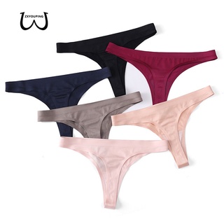 ZXYOUPING kit 1/4 Calcinha Fio Dental Feminina Seda Fria Sem Costura Calcinhas Femininas Sexy Cintura Baixa G String Meninas Em Tanga