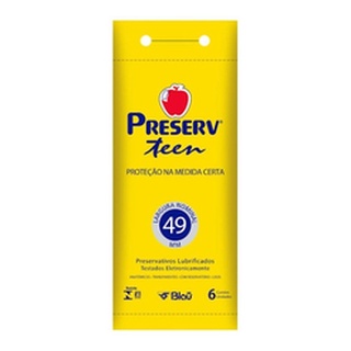 Preservativo Preserv Teen C/ 6 Camisinhas 49mm
