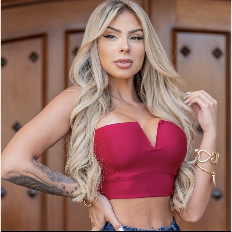 cropped feminino top faixa basico croped com bojo