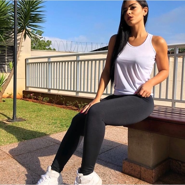 Leg legging Preta Cinza Academia Treino Fitness Corrida Funcional Musculação Ciclista Dia-a-dia Caminhada