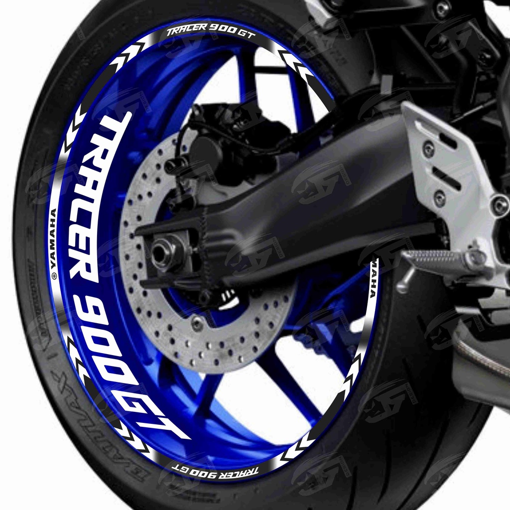 Adesivo Friso Refletivo Roda Moto Yamaha Tracer 900GT 900 GT MT-09 MT 09 + Adesivos Internos M01 roda azul
