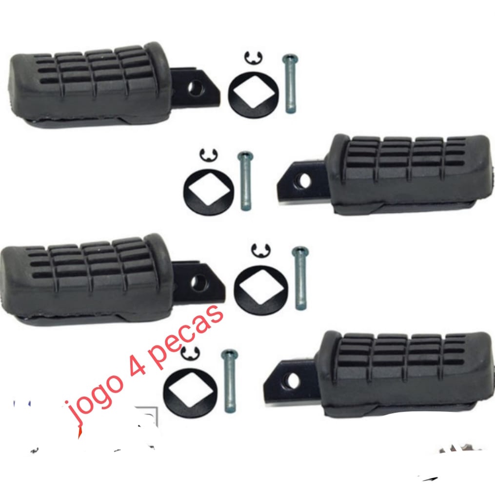 Pedaleira Cb 300 Cbx 250 Twister Cbx 200 Kit Com 4 Peças 2 Dianteira + 2 Traseir