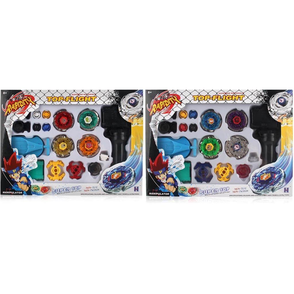 Kit 8 Beyblade Metal Fusion Pião 2 Super Lançador Beyblade Metal Fusion Shopee Brasil