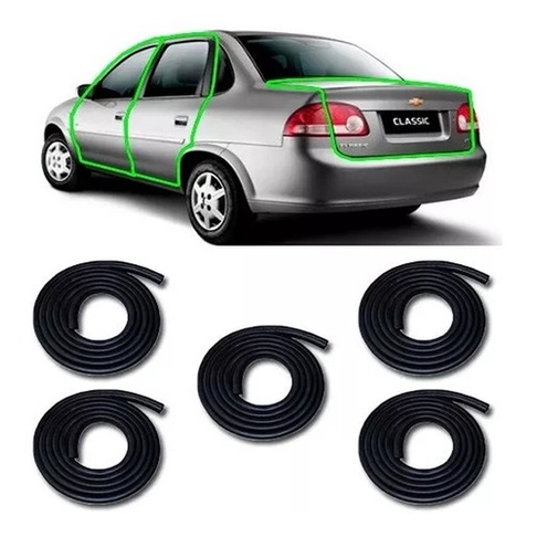 Jogo Borracha De Porta E Mala Do Corsa 4pts 2003/2012 5peças em Oferta na Shopee