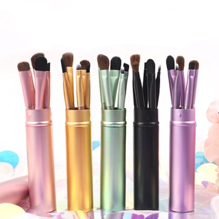 Kit Pinceis De Maquiagem Com 5 Pinceis + Tubo